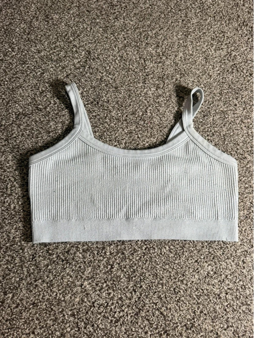 Roxy Women’s Large White Ribbed Seamless Sports Bra Bralette